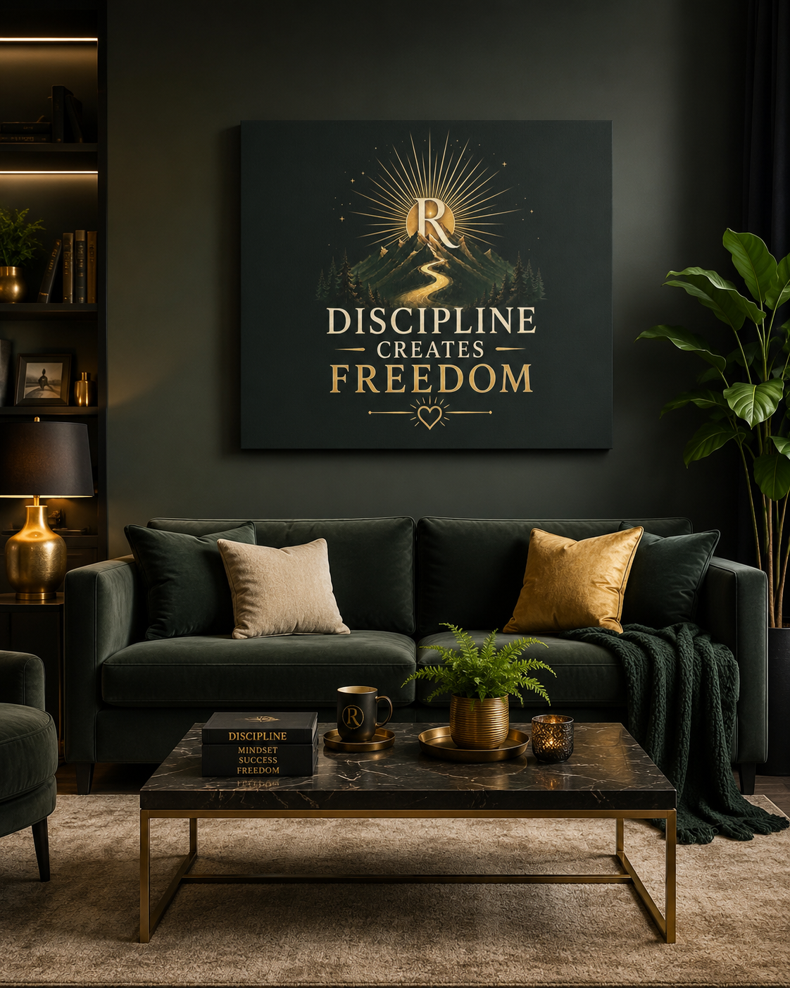 Disziplin schafft Freiheit – Motivations-Leinwandkunst
