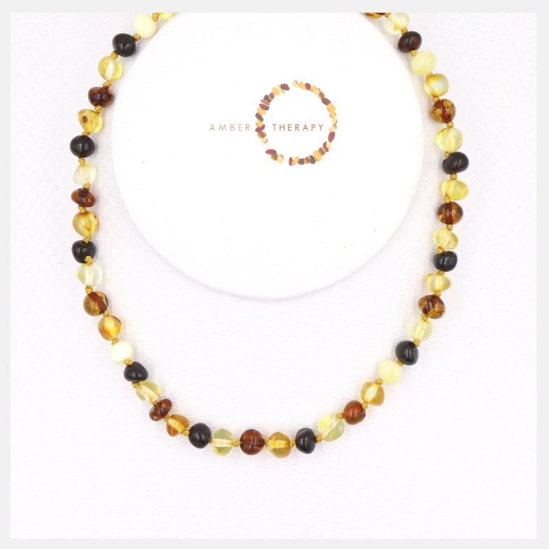 Multi Amber Necklace | Genuine Baltic Amber Necklace | Multi-Colour