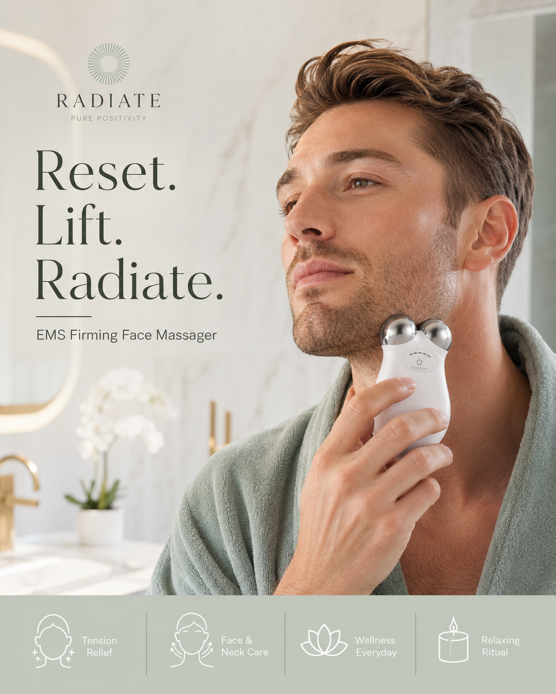 Microcurrent Facial Device | EMS Facial Toning Device for Firming & Wrinkle Reduction