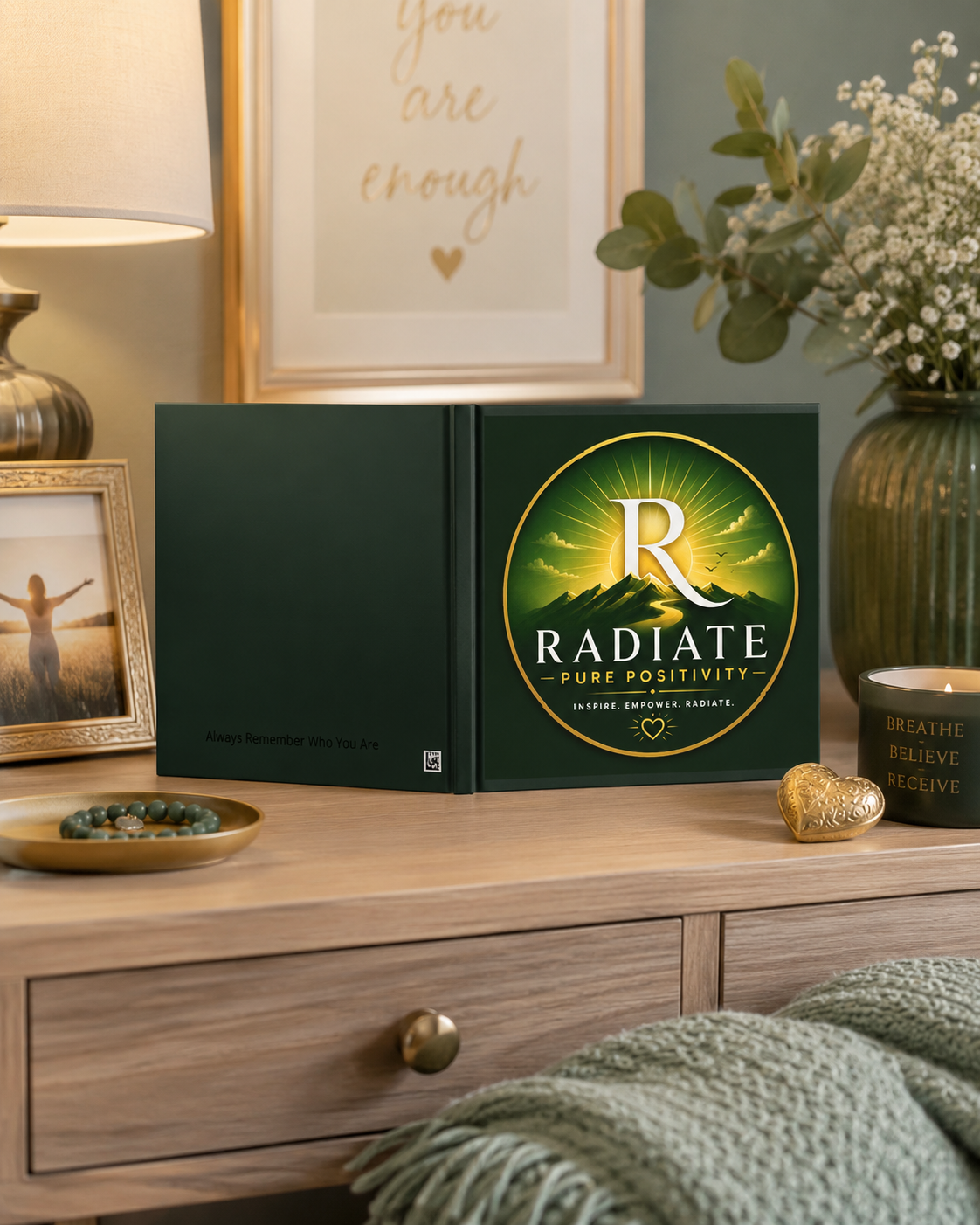 Hardcover Photo Book — "Radiate: Pure Positivity" Inspirational Keepsake