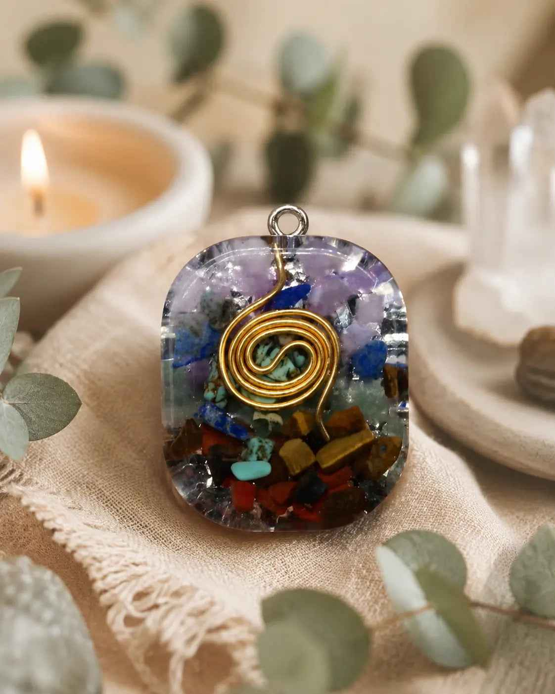 Meditation Seven Chakra Reiki Pendant