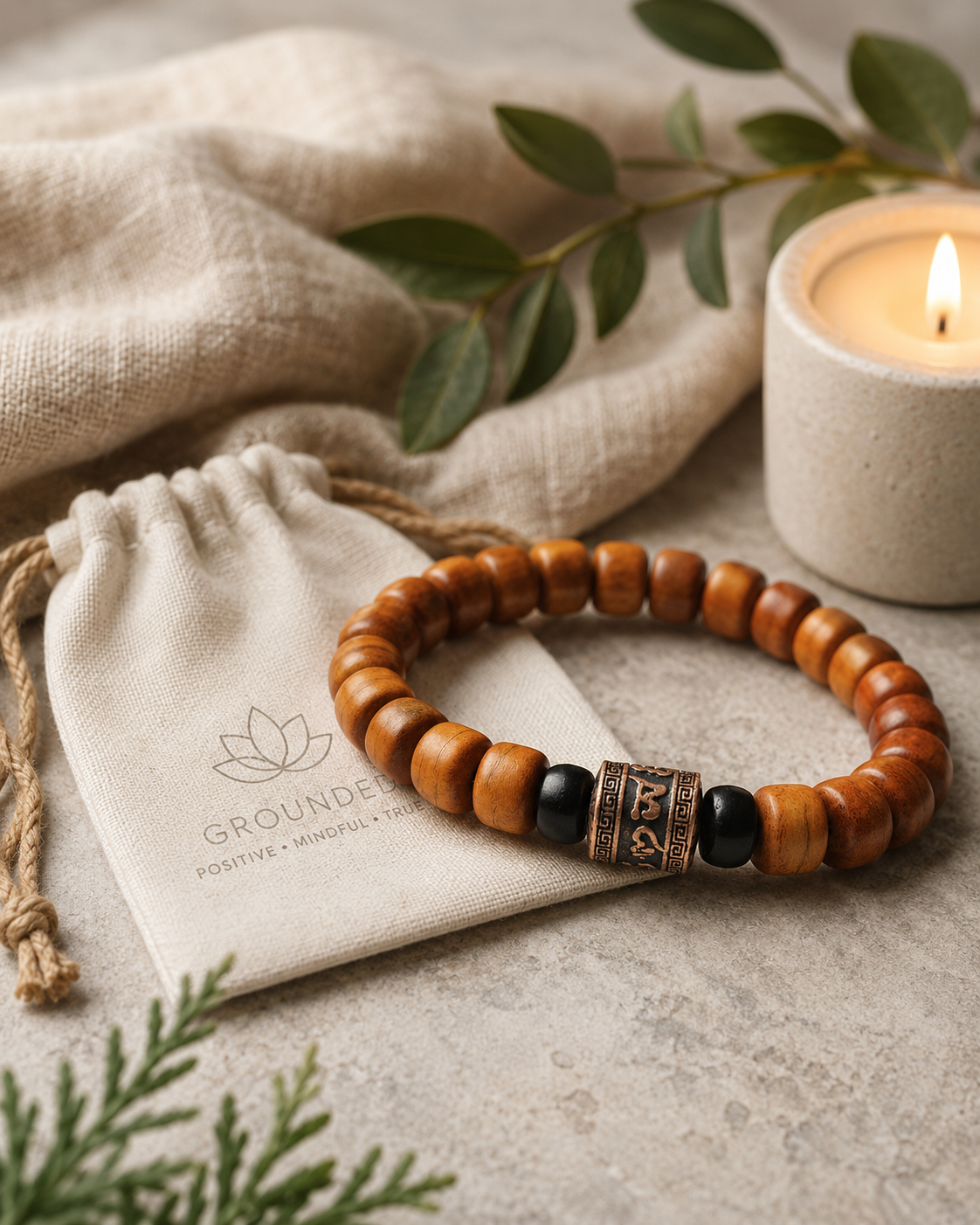 Tibetan Yak Bone Bracelet | Six-Character Mantra | Om Mani Padme Hum Beads