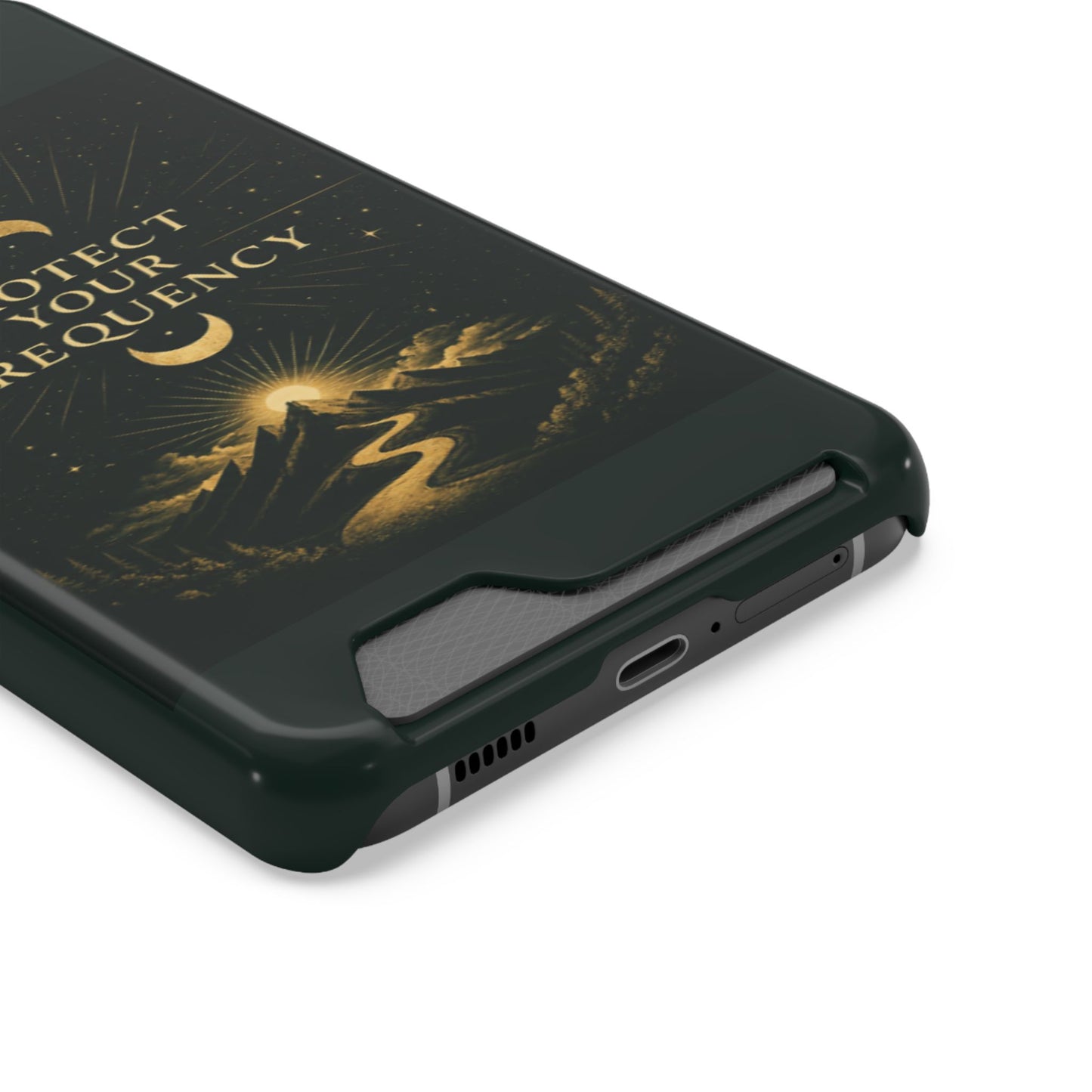 Protégez votre fréquence – Étui de téléphone avec porte-cartes Moon & Mountain
