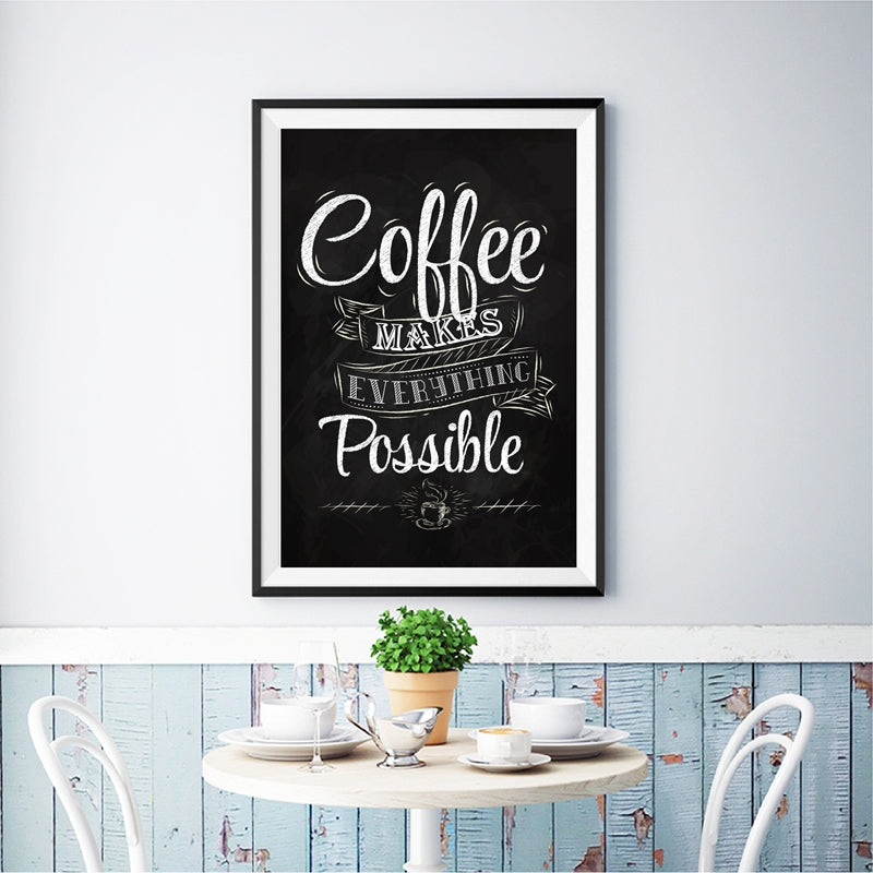 Impression d'art mural Citation sur le café – Affiche sans cadre