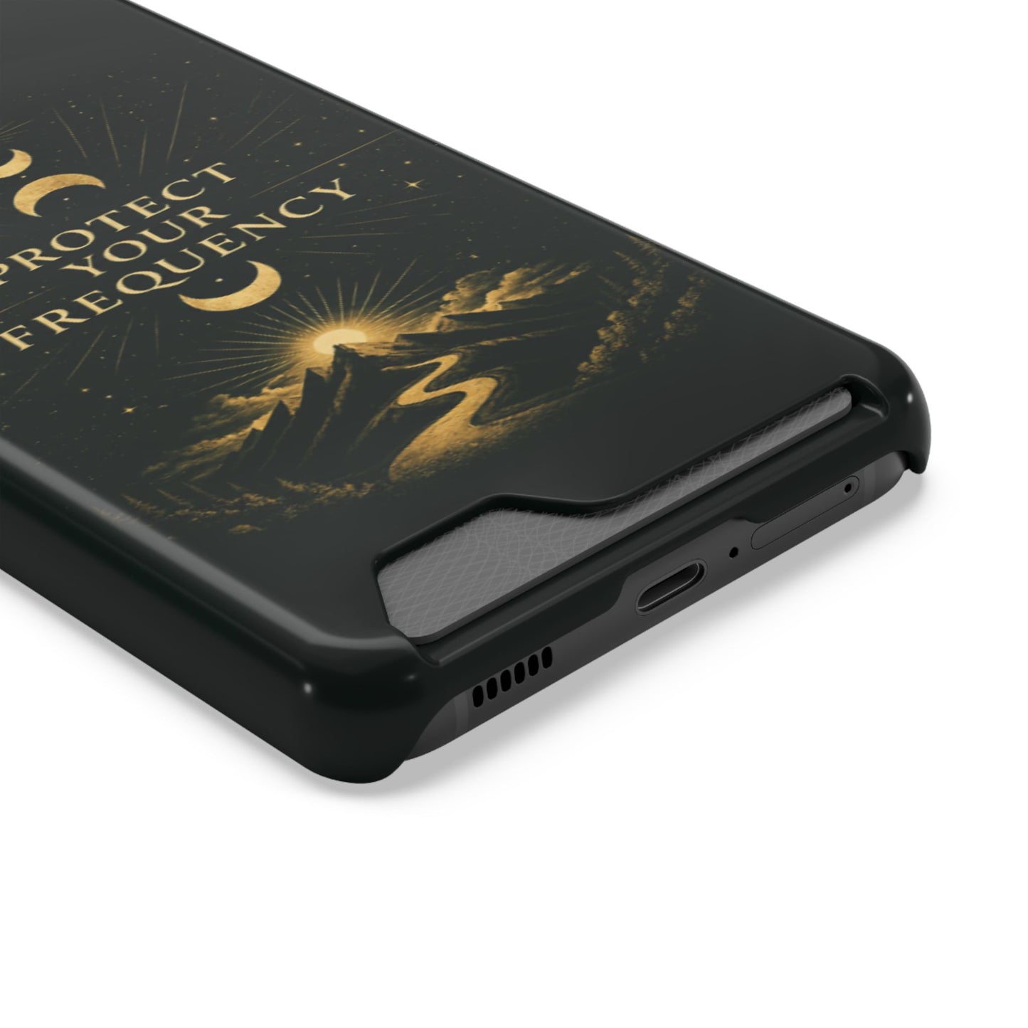 Protégez votre fréquence – Étui de téléphone avec porte-cartes Moon & Mountain