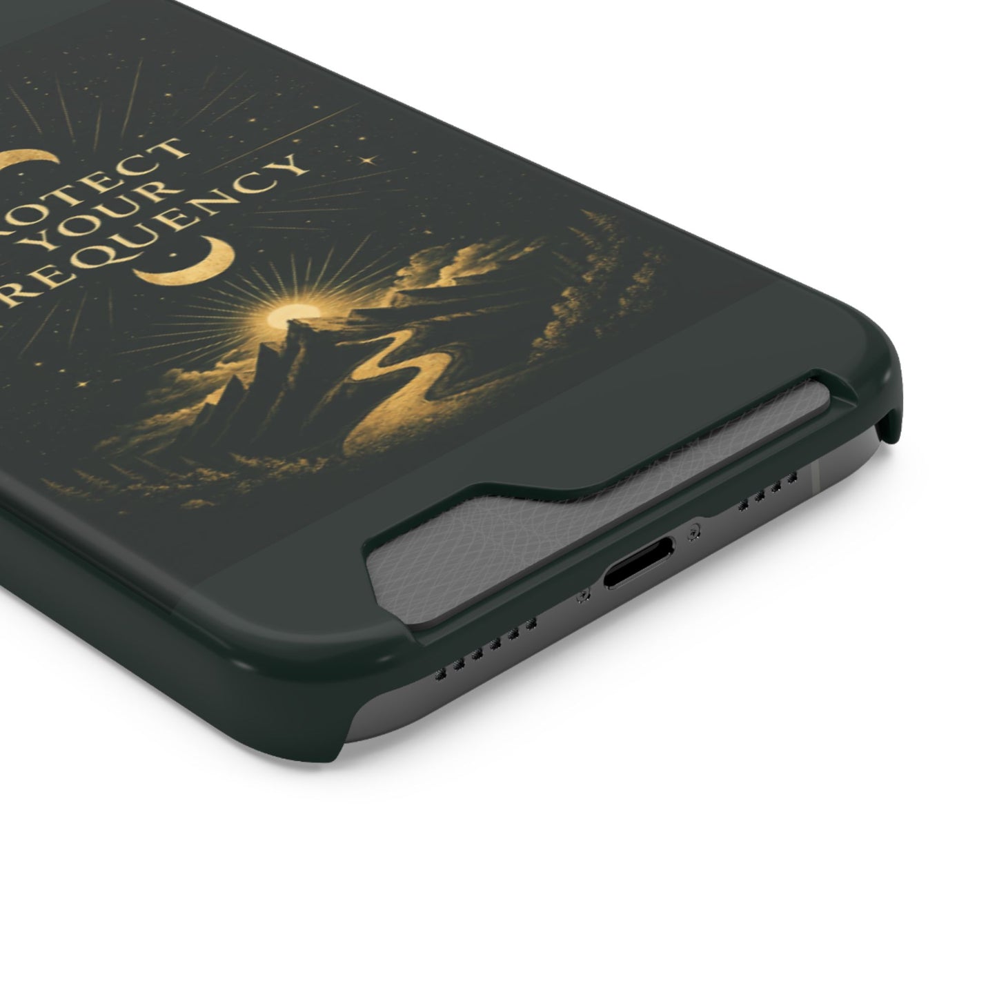 Protégez votre fréquence – Étui de téléphone avec porte-cartes Moon & Mountain