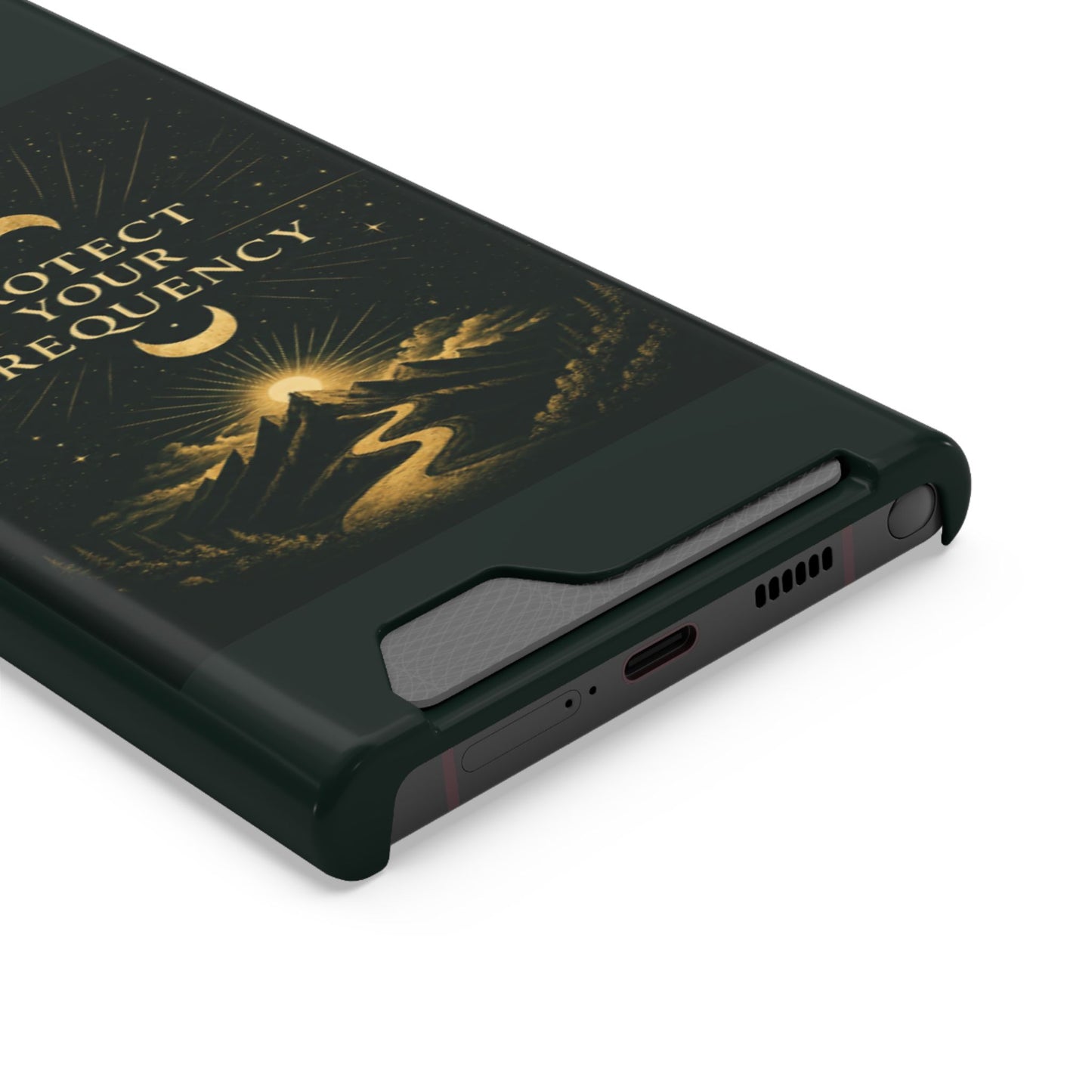 Protégez votre fréquence – Étui de téléphone avec porte-cartes Moon & Mountain