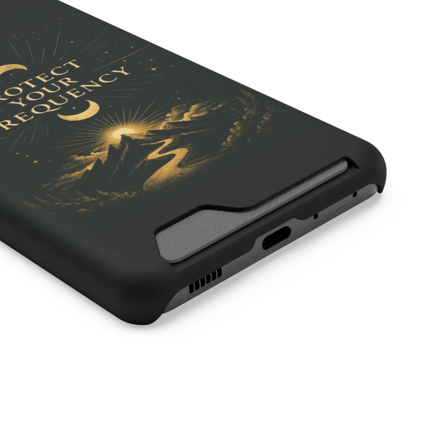 Protégez votre fréquence – Étui de téléphone avec porte-cartes Moon & Mountain