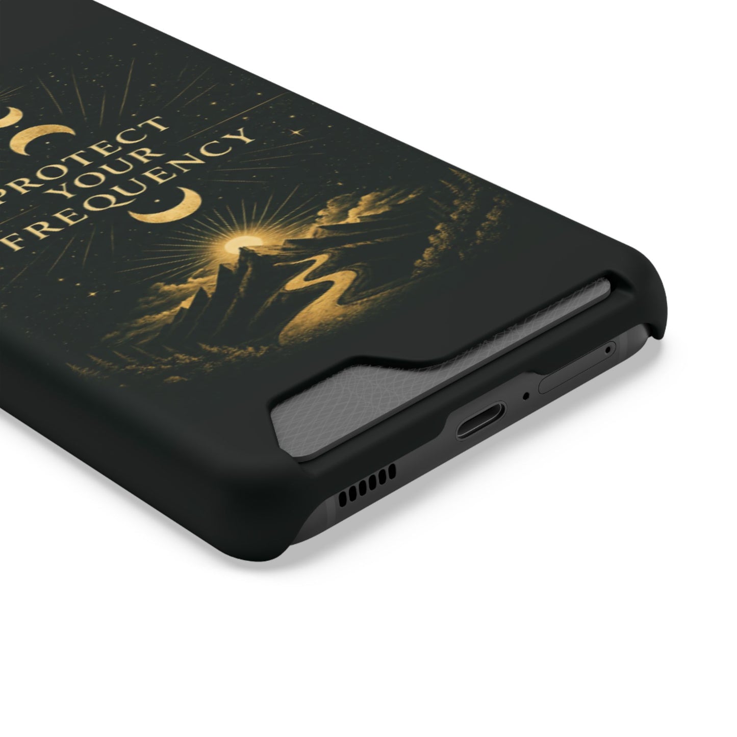 Protégez votre fréquence – Étui de téléphone avec porte-cartes Moon & Mountain