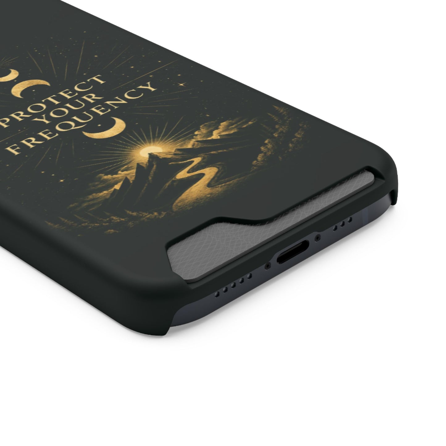 Protégez votre fréquence – Étui de téléphone avec porte-cartes Moon & Mountain