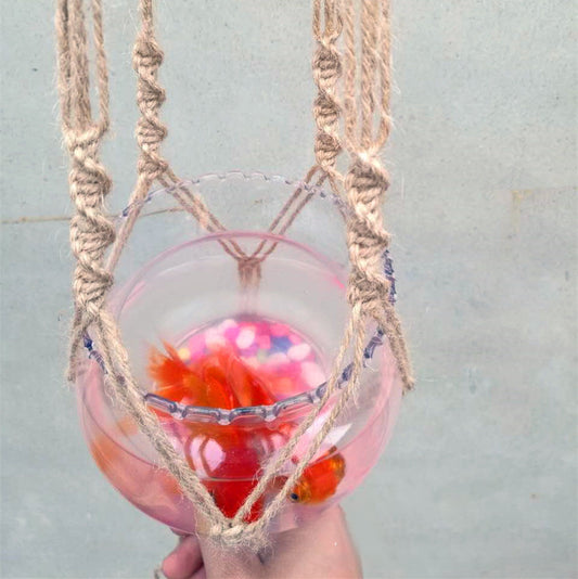 Suspension pour plantes en macramé – Filet de suspension tressé à la main pour pots de fleurs
