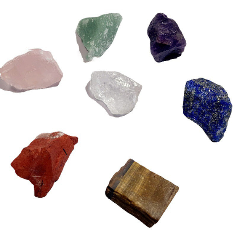 Sieben Chakra Naturkristall Rohstein Set – Heilenergie Steine