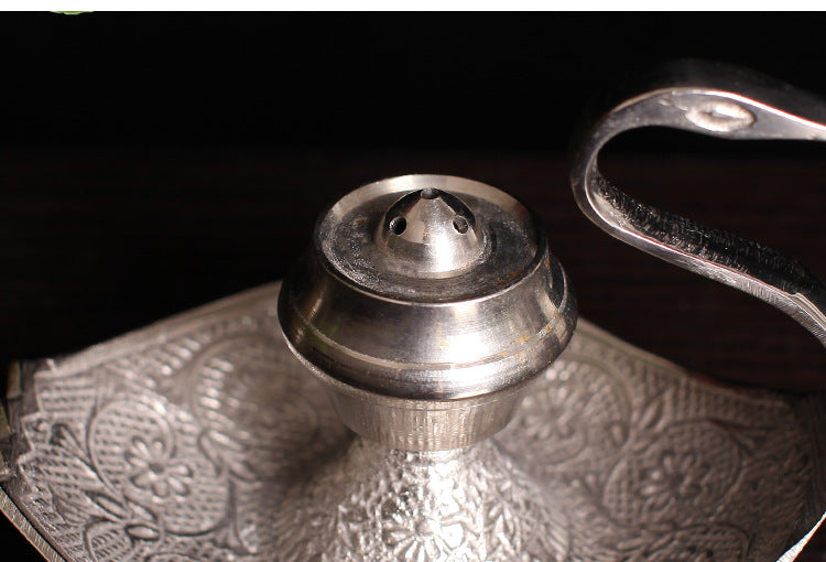Brûleur d'encens Cygne d'Argent – Cuivre sculpté à la main
