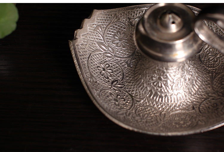 Brûleur d'encens Cygne d'Argent – Cuivre sculpté à la main
