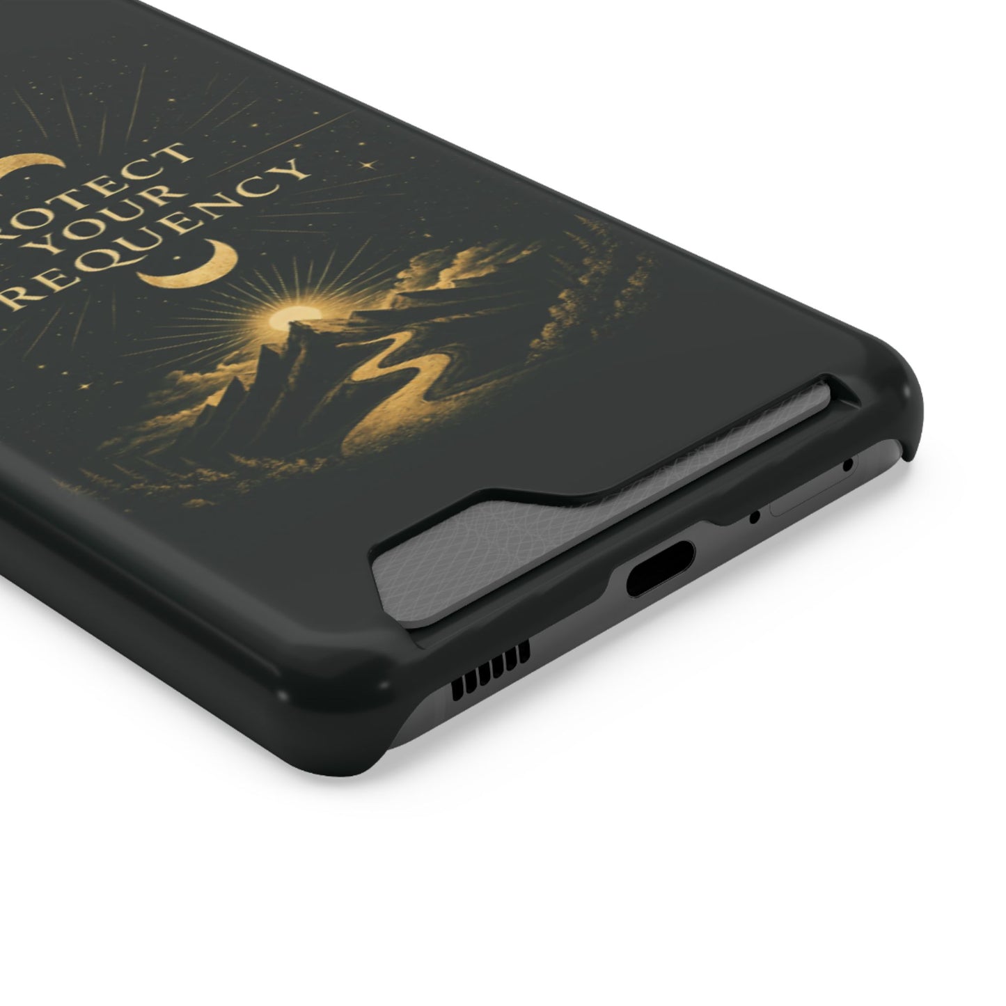 Protégez votre fréquence – Étui de téléphone avec porte-cartes Moon & Mountain