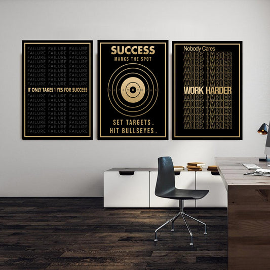 Success Mindset Canvas Print — Business Inspirational Quote Wall Art