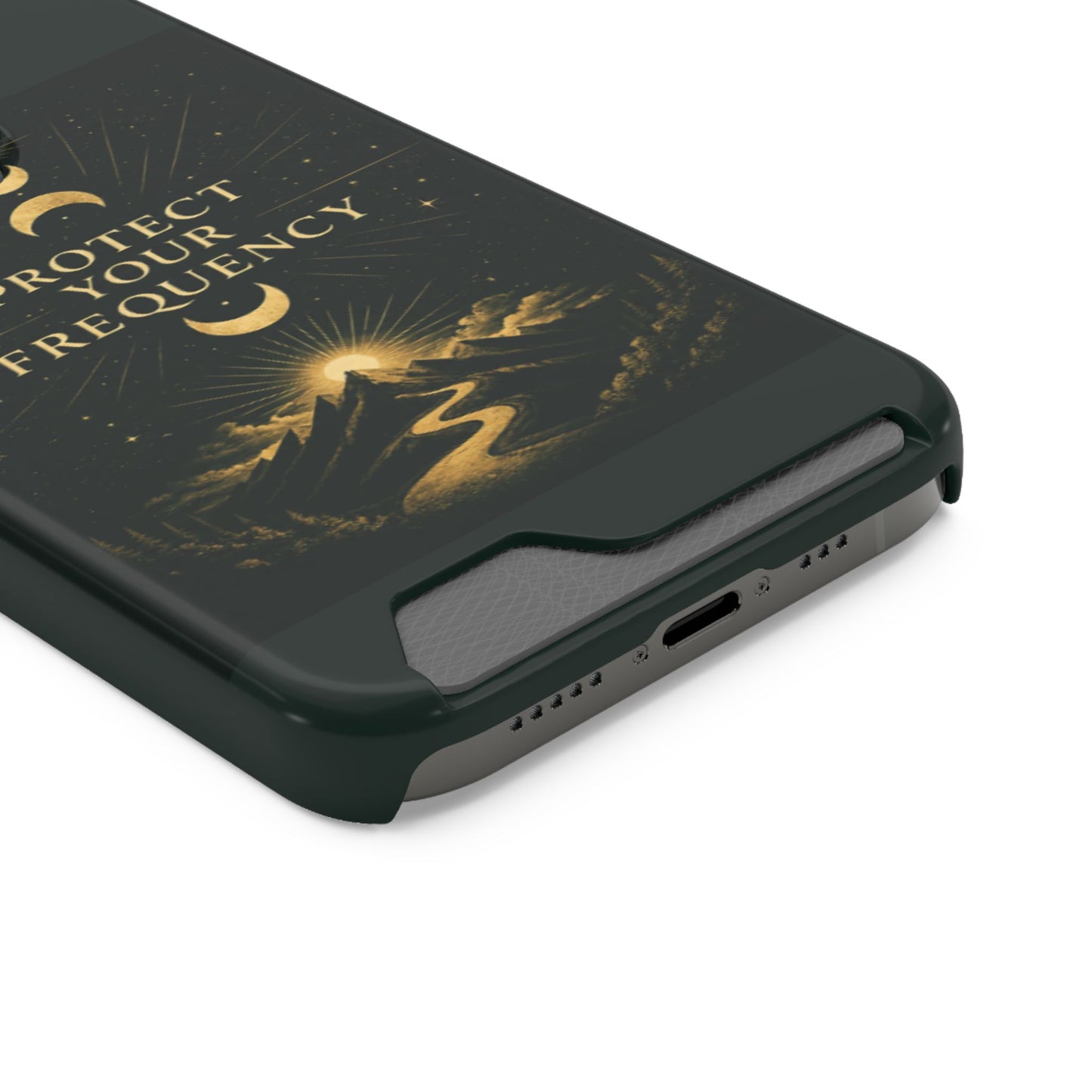 Protégez votre fréquence – Étui de téléphone avec porte-cartes Moon & Mountain