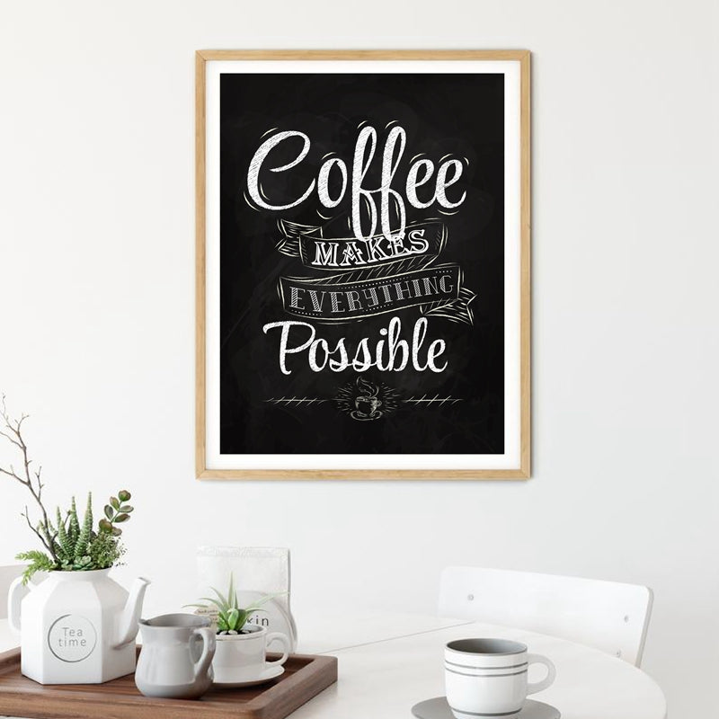 Impression d'art mural Citation sur le café – Affiche sans cadre