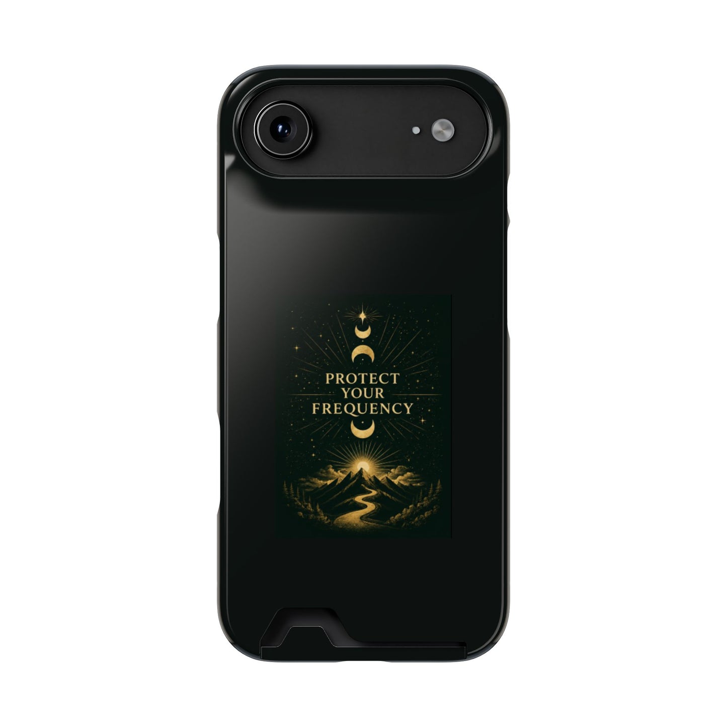 Protégez votre fréquence – Étui de téléphone avec porte-cartes Moon & Mountain