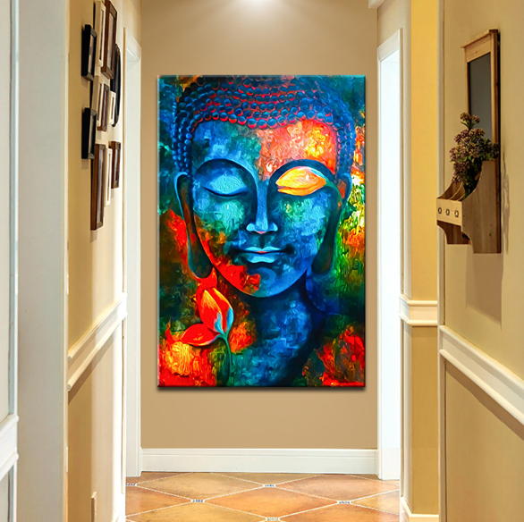 Gott Buddha Wandkunst-Leinwand – Moderne buddhistische Gemälde, spirituelle Leinwanddrucke, Buddhismus Poster für die Wanddekoration
