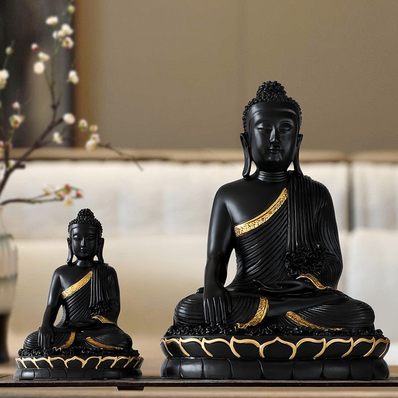 Statue de Bouddha Shakyamuni – Décoration d'intérieur en résine