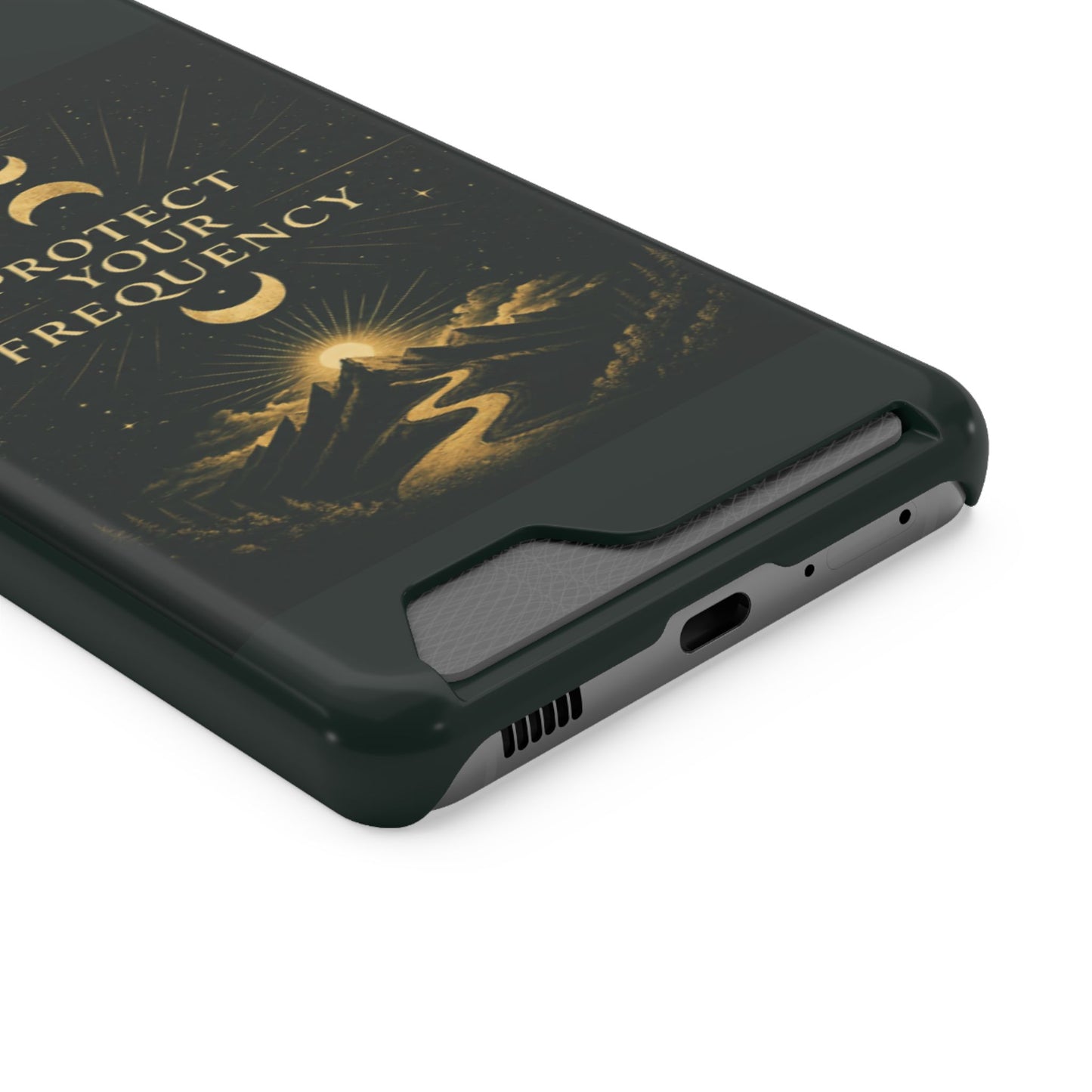 Protégez votre fréquence – Étui de téléphone avec porte-cartes Moon & Mountain