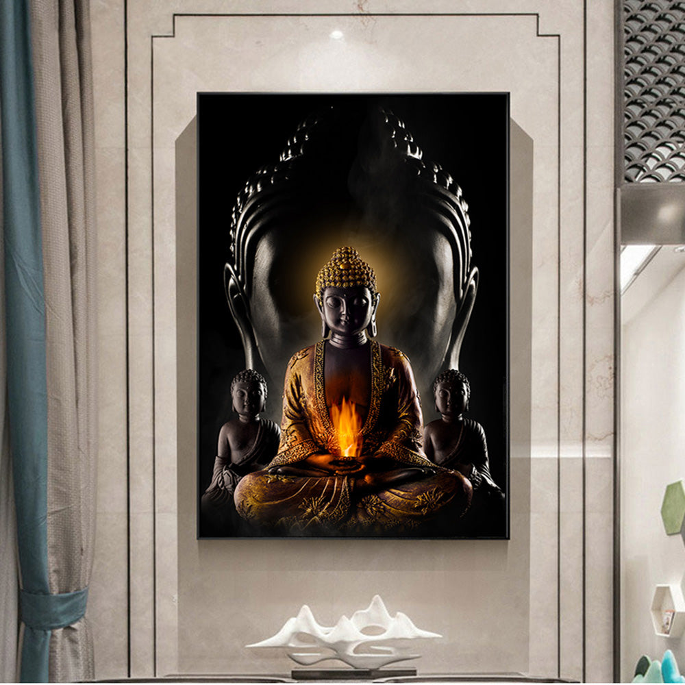 Gott Buddha Wandkunst-Leinwand – Moderne buddhistische Gemälde, spirituelle Leinwanddrucke, Buddhismus Poster für die Wanddekoration