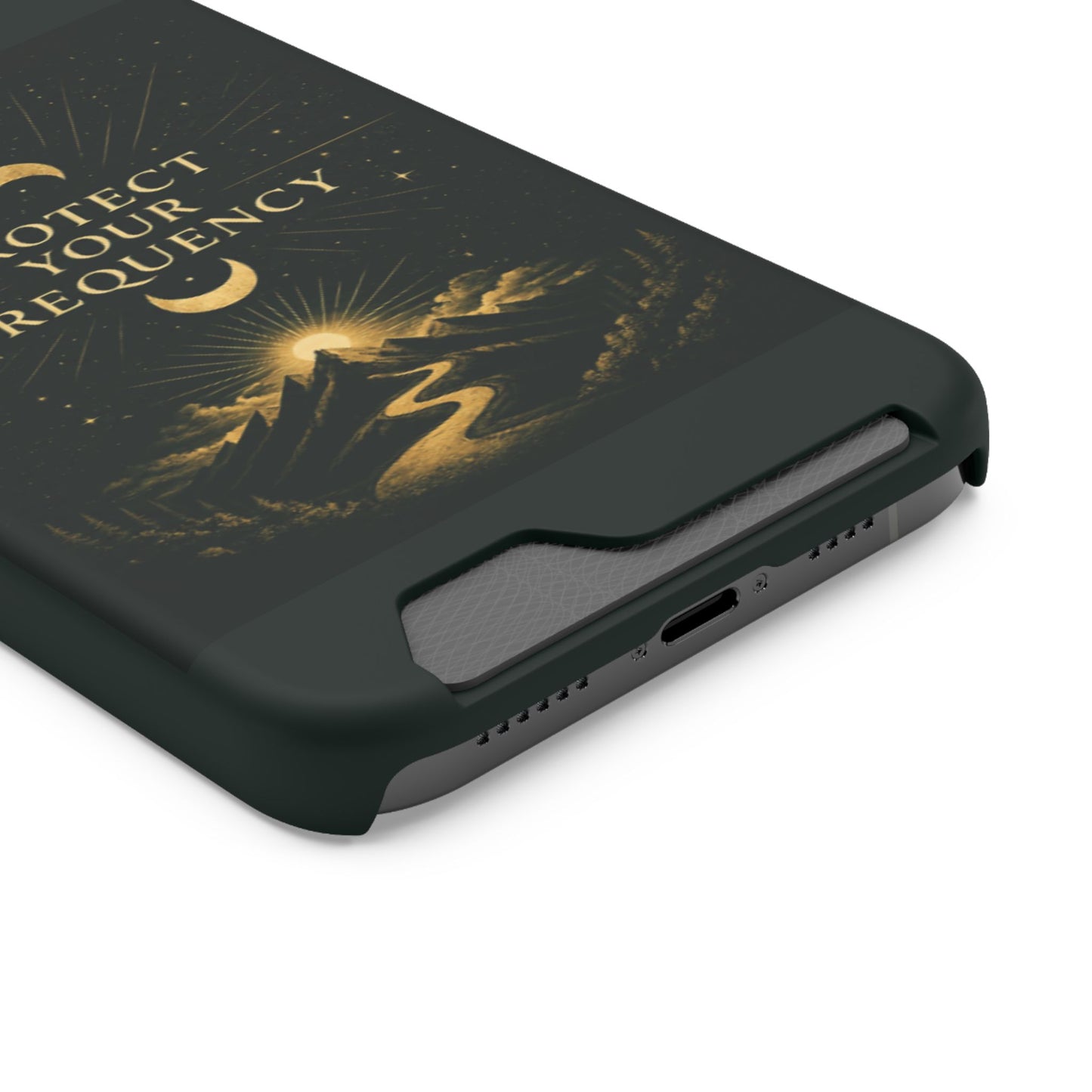 Protégez votre fréquence – Étui de téléphone avec porte-cartes Moon & Mountain