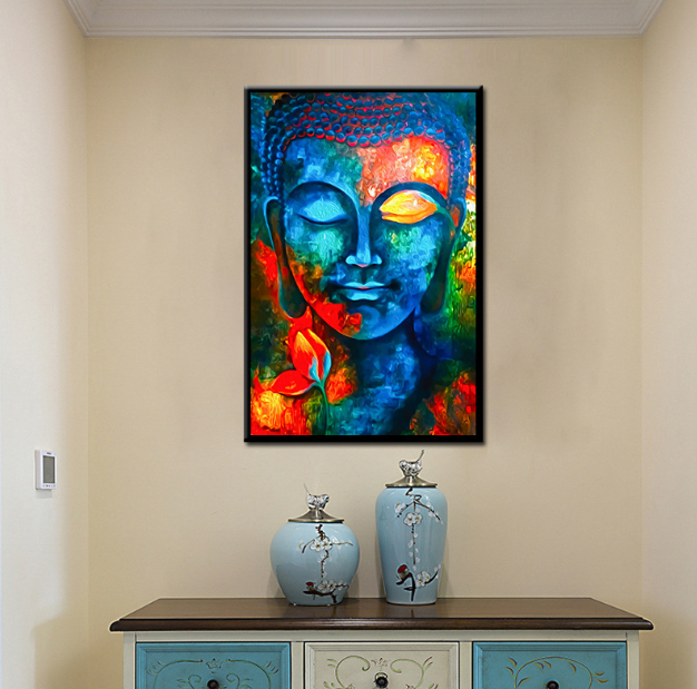 Gott Buddha Wandkunst-Leinwand – Moderne buddhistische Gemälde, spirituelle Leinwanddrucke, Buddhismus Poster für die Wanddekoration
