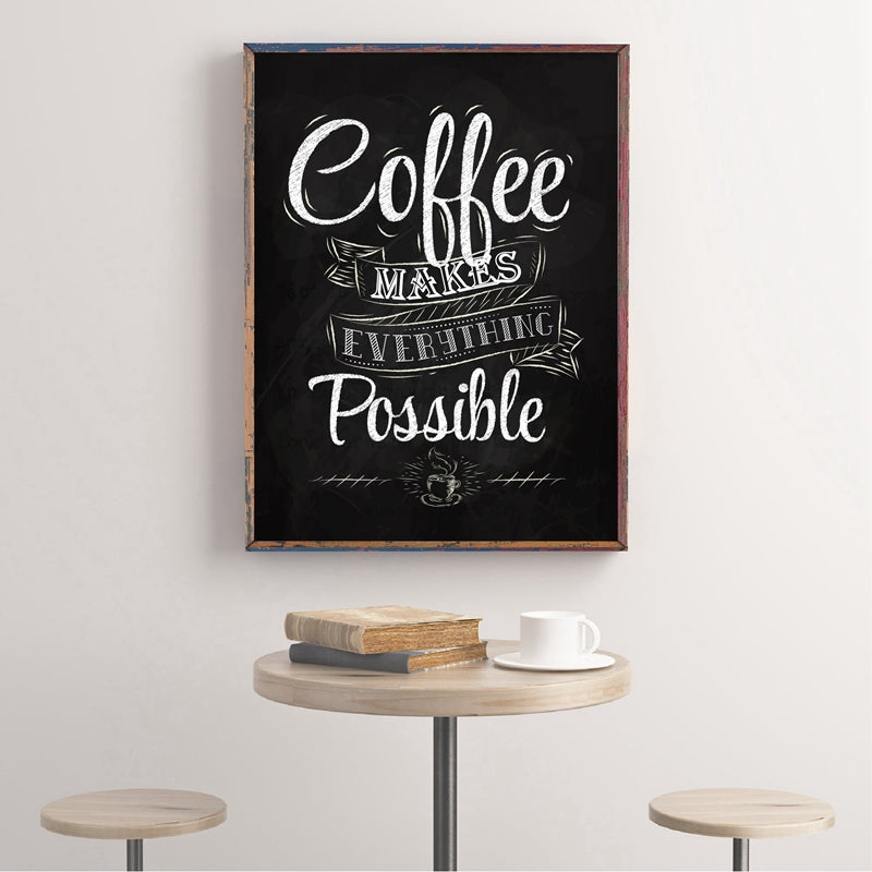 Impression d'art mural Citation sur le café – Affiche sans cadre