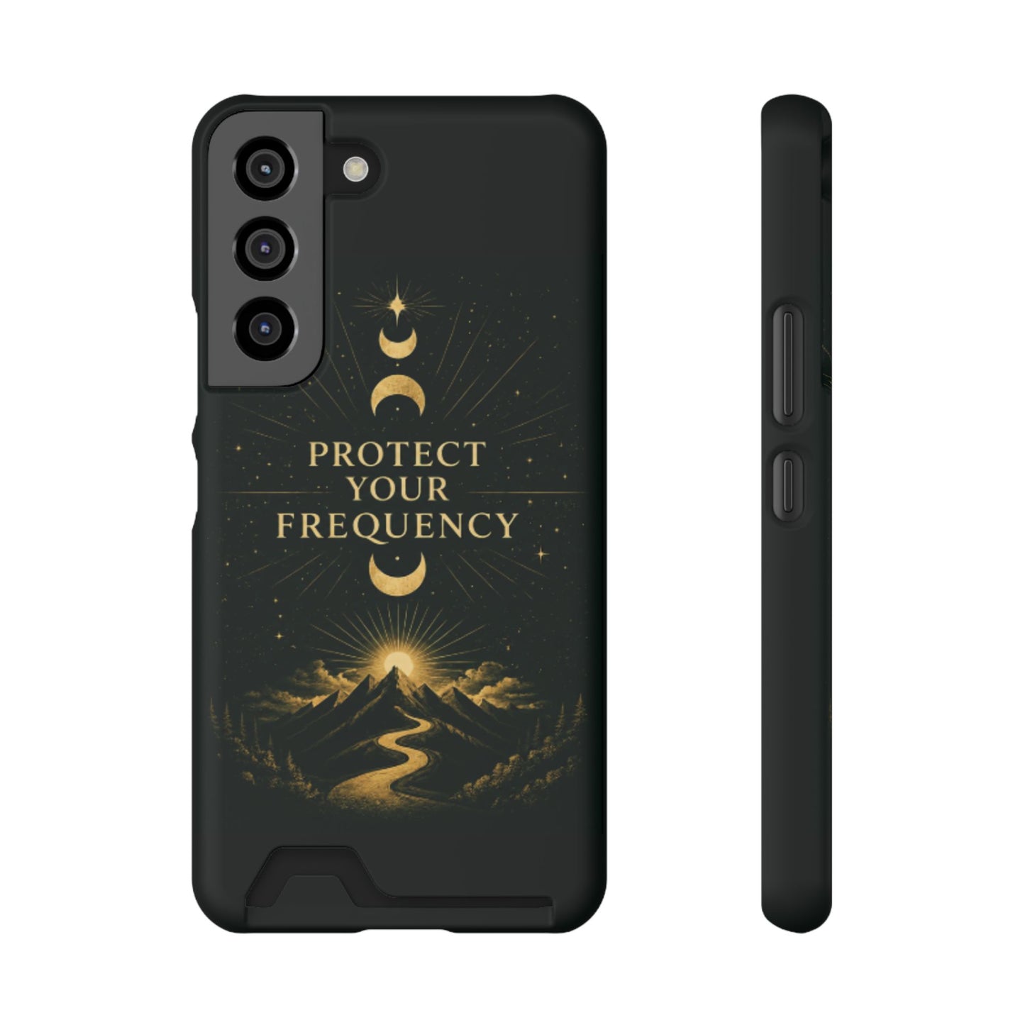Protégez votre fréquence – Étui de téléphone avec porte-cartes Moon & Mountain