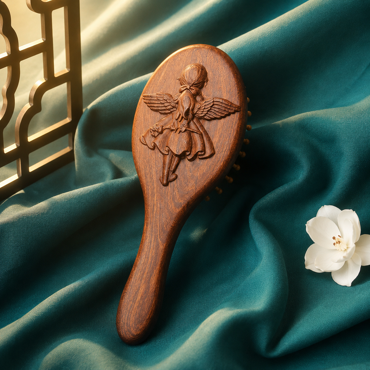 Wooden Massage Comb & Boar Bristle Brush | Airbag Scalp Massager for Women