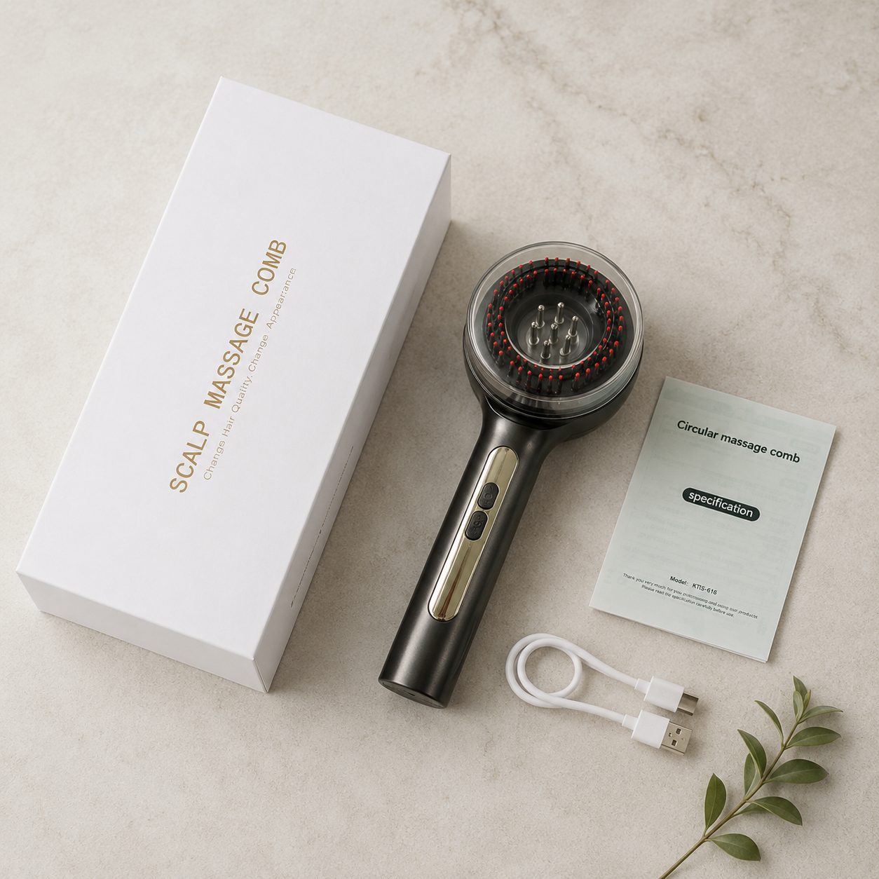 Electric Hair Growth Device | Red Light Scalp Stimulator & Massage Comb