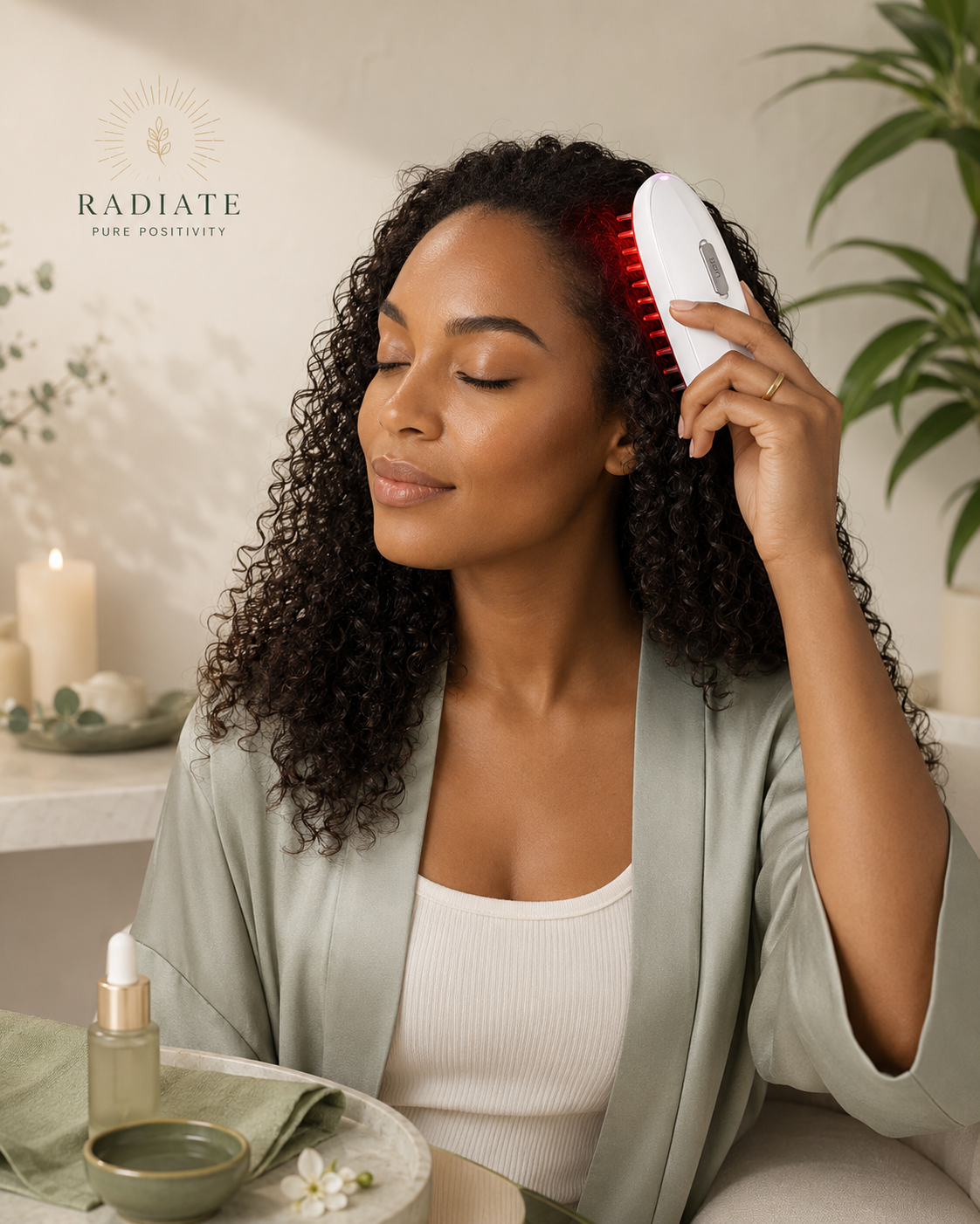 Electric Massage Comb | Portable Vibration Hair Care Tool with Red Light & Microcurrent