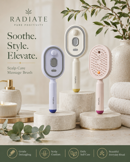 Electric Massage Brush | Mist Spray Steam Hair Brush with Essential Oil Atomisation