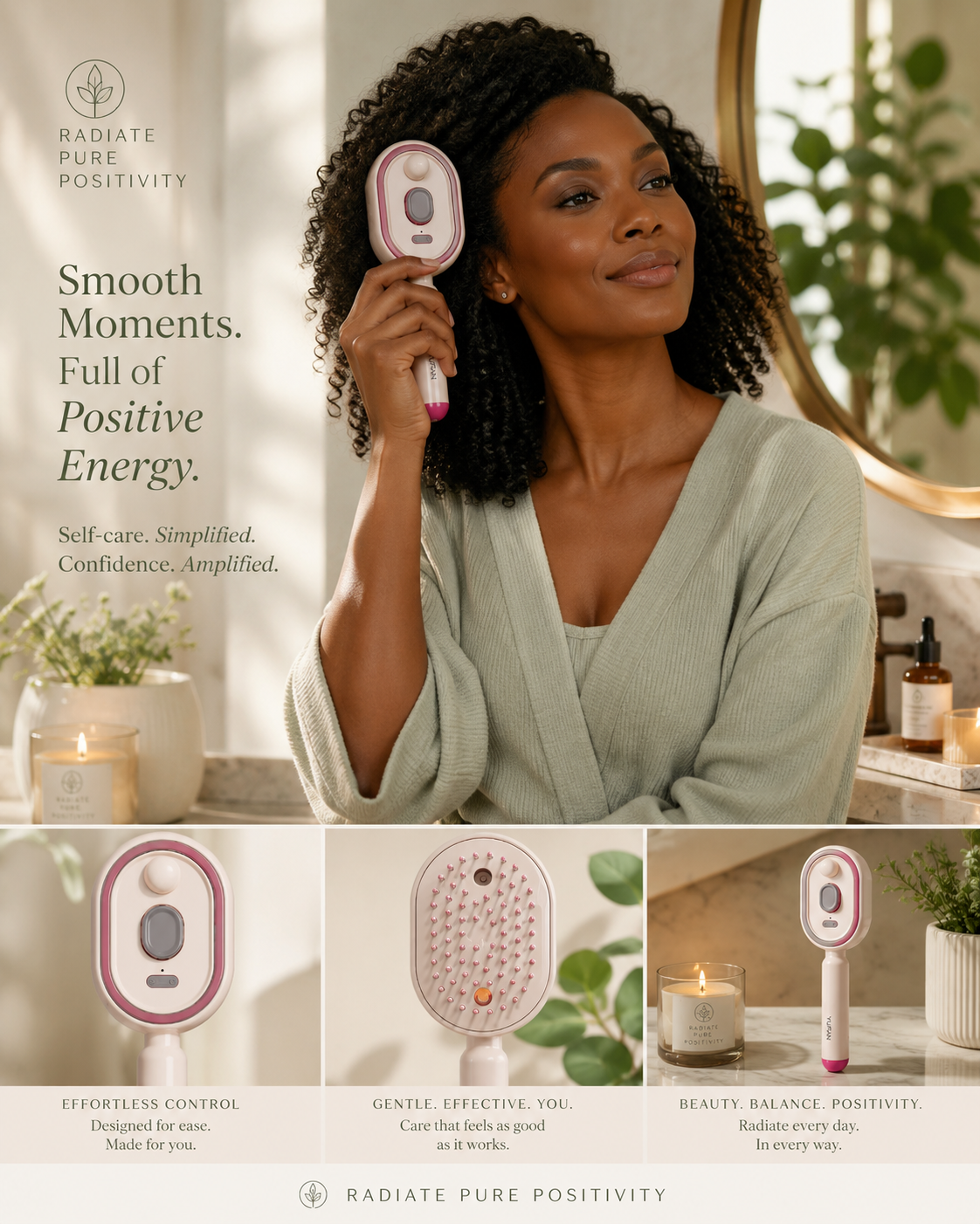 Electric Massage Brush | Mist Spray Steam Hair Brush with Essential Oil Atomisation