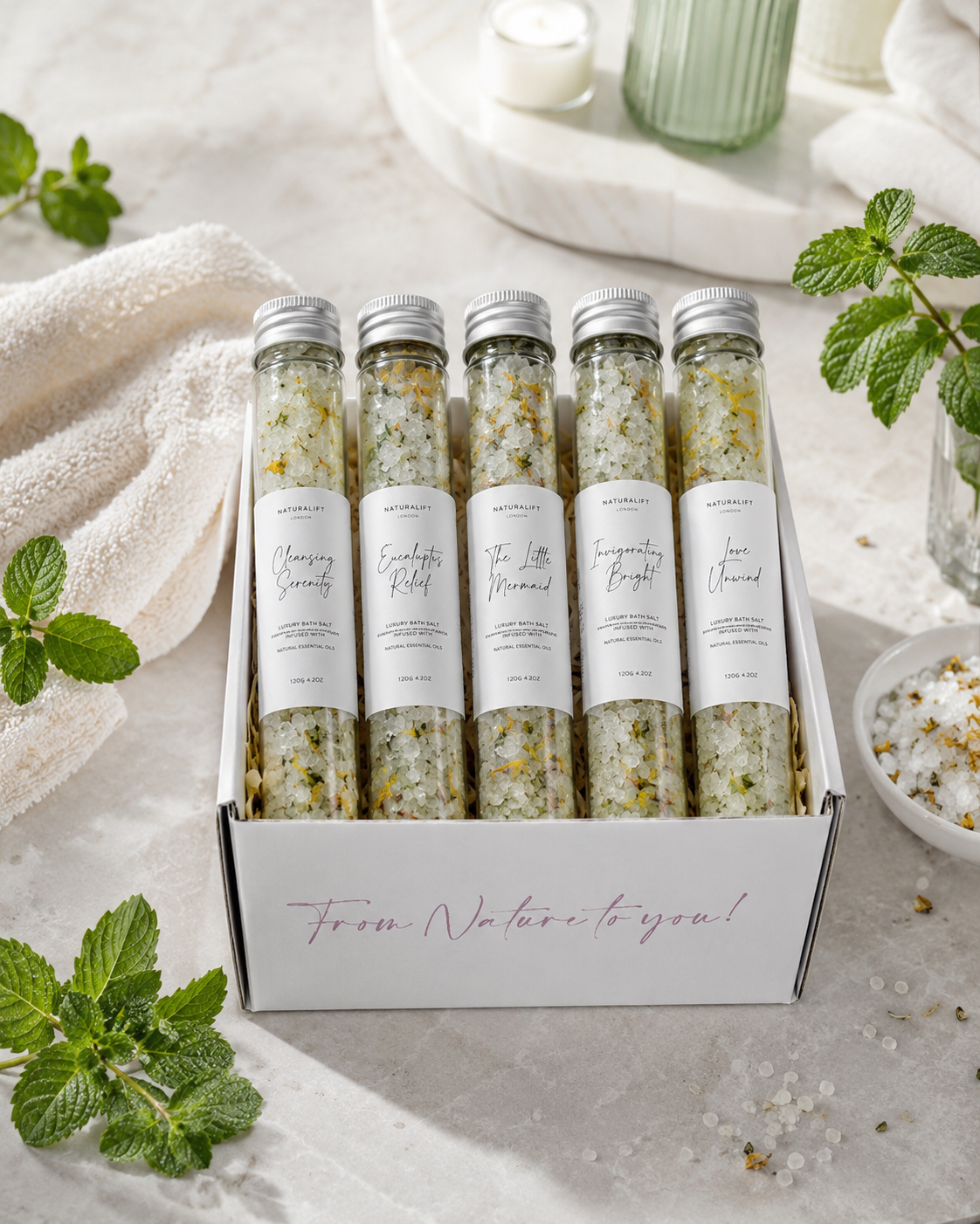 Bath Salts with Dried Flowers | Botanical Bubble Bath Bombs Alternative for a Spa Soak