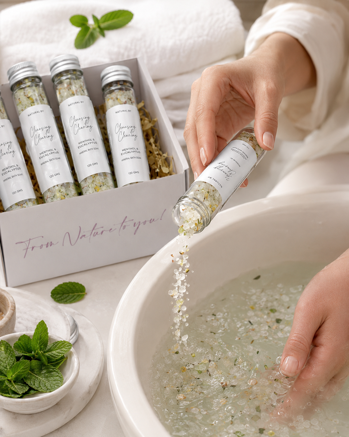 Bath Salts with Dried Flowers | Botanical Bubble Bath Bombs Alternative for a Spa Soak