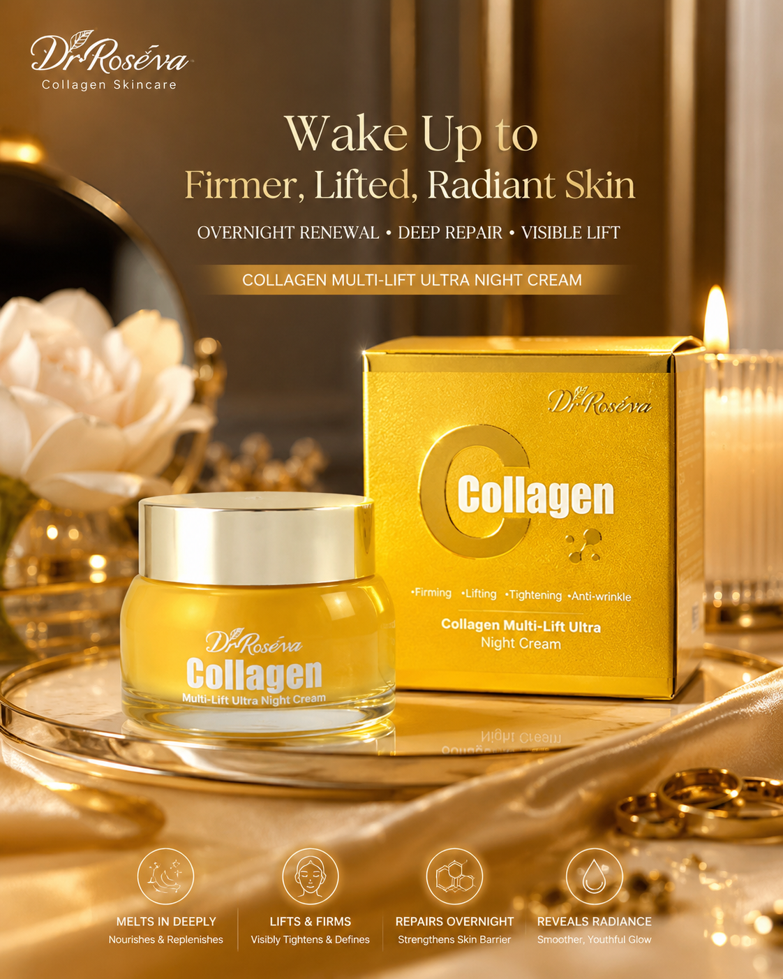 Collagen Skin Care Set | Hydrating Serum, Exfoliating & Anti-Wrinkle 7-Piece Routine