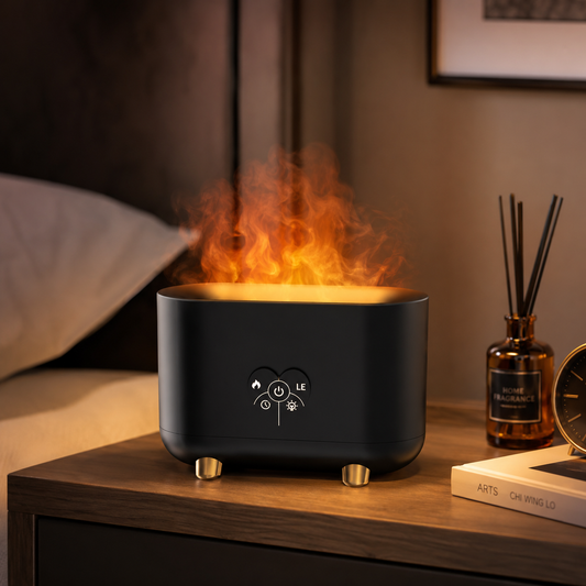 Ultrasonic Humidifier | Flame Effect Air Humidifier & Natural Oil Diffuser