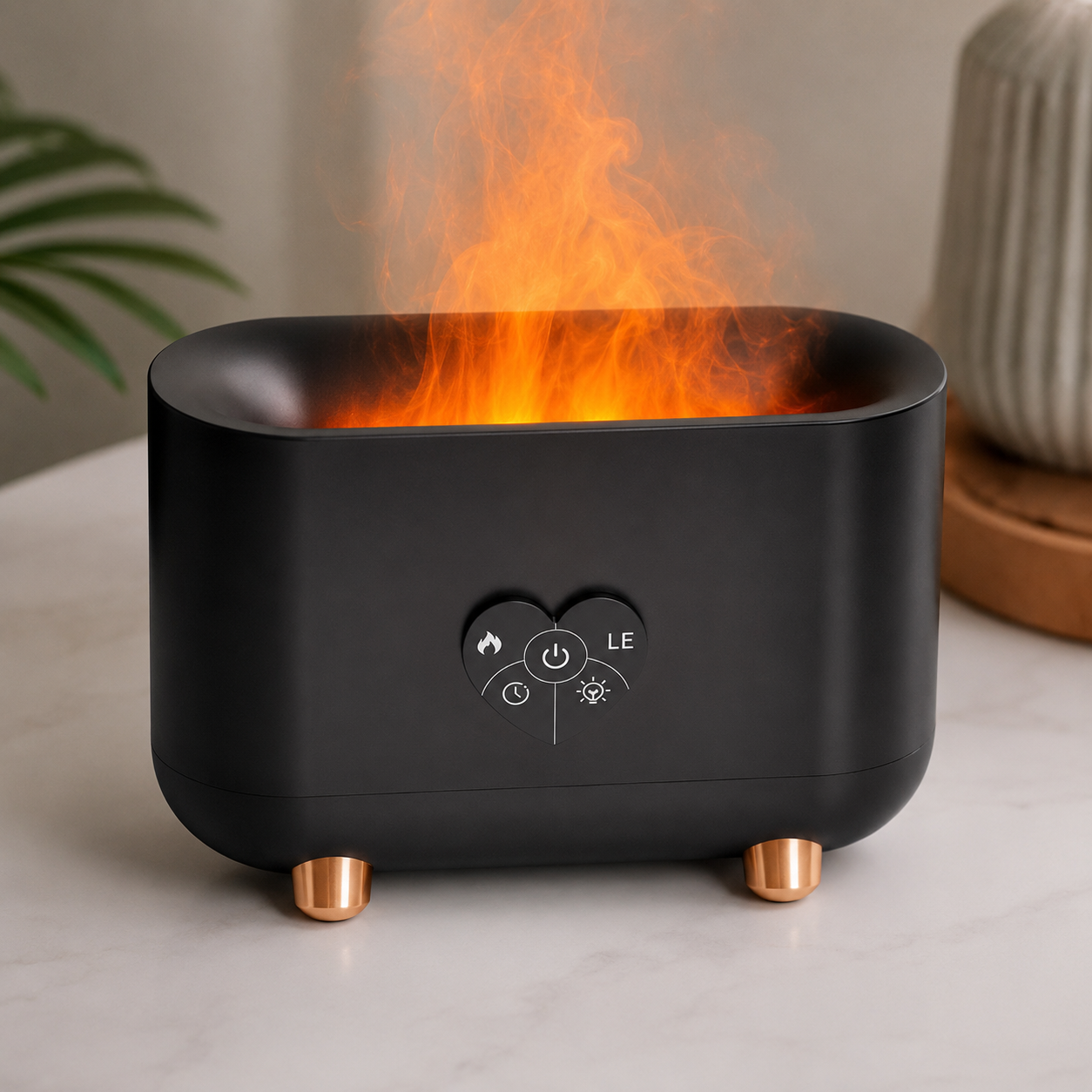 Ultrasonic Humidifier | Flame Effect Air Humidifier & Natural Oil Diffuser
