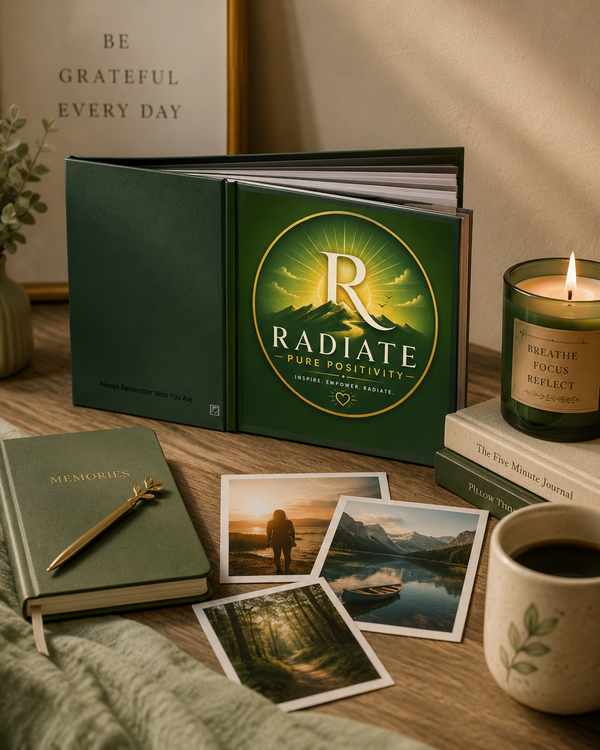 Hardcover Photo Book — "Radiate: Pure Positivity" Inspirational Keepsake Printify