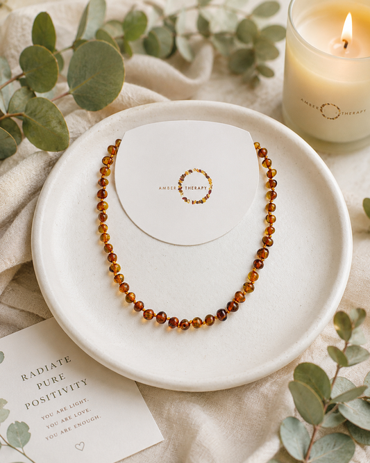 Toffee Amber Necklace | Genuine Baltic Amber Necklace | Warm Honey Tone