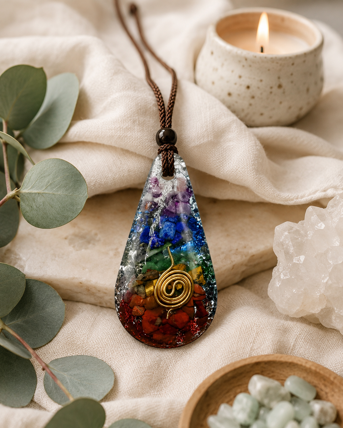 Meditation Seven Chakra Reiki Pendant