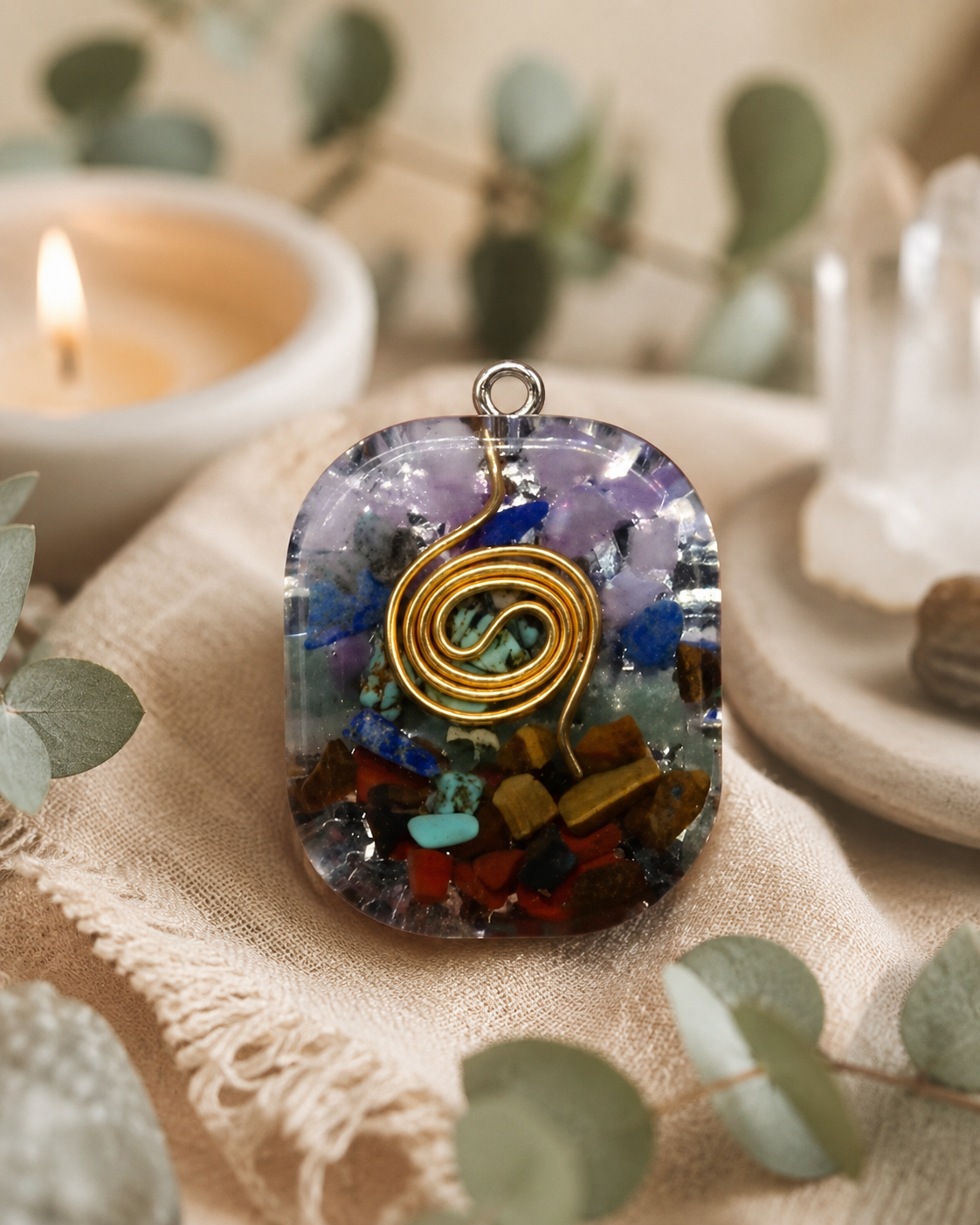 Meditation Seven Chakra Reiki Pendant