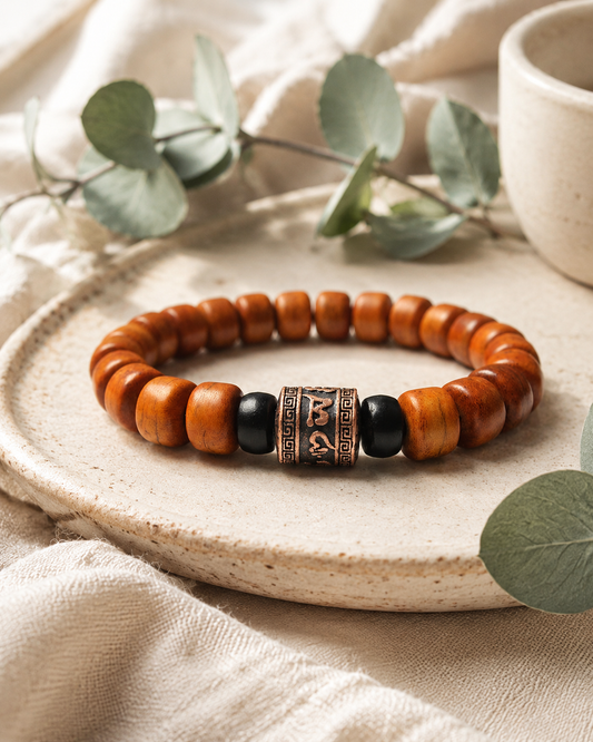Tibetan Yak Bone Bracelet | Six-Character Mantra | Om Mani Padme Hum Beads