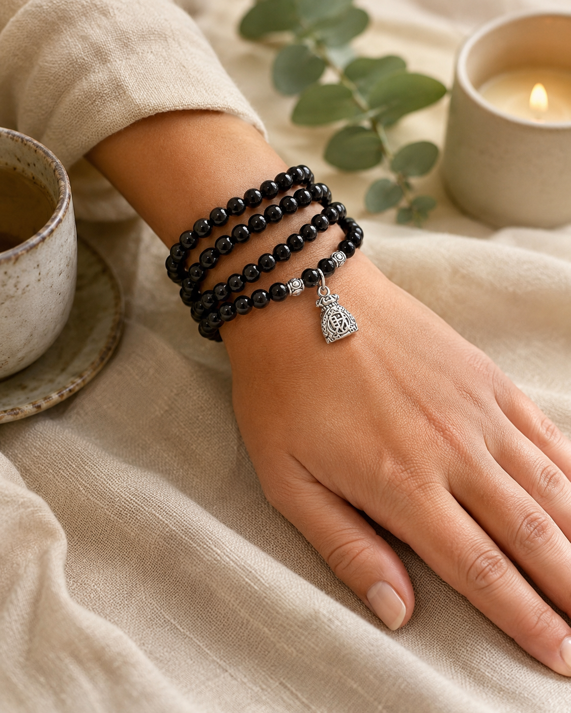 Lucky Gourd Charm Bracelet | Natural Stone & Resin Beads | Women's Boho Bracelet