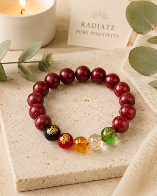 Five Gods of Wealth Cinnabar Bracelet | Lucky Bead Bracelet | Feng Shui Wealth