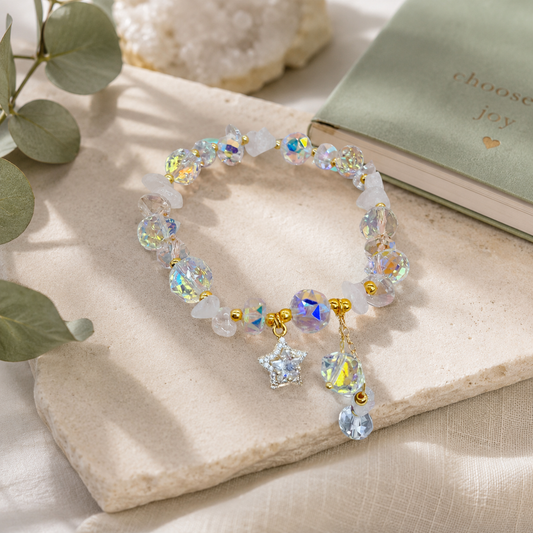Amethyst Star Crystal Bracelet – Stretch Bead Charm