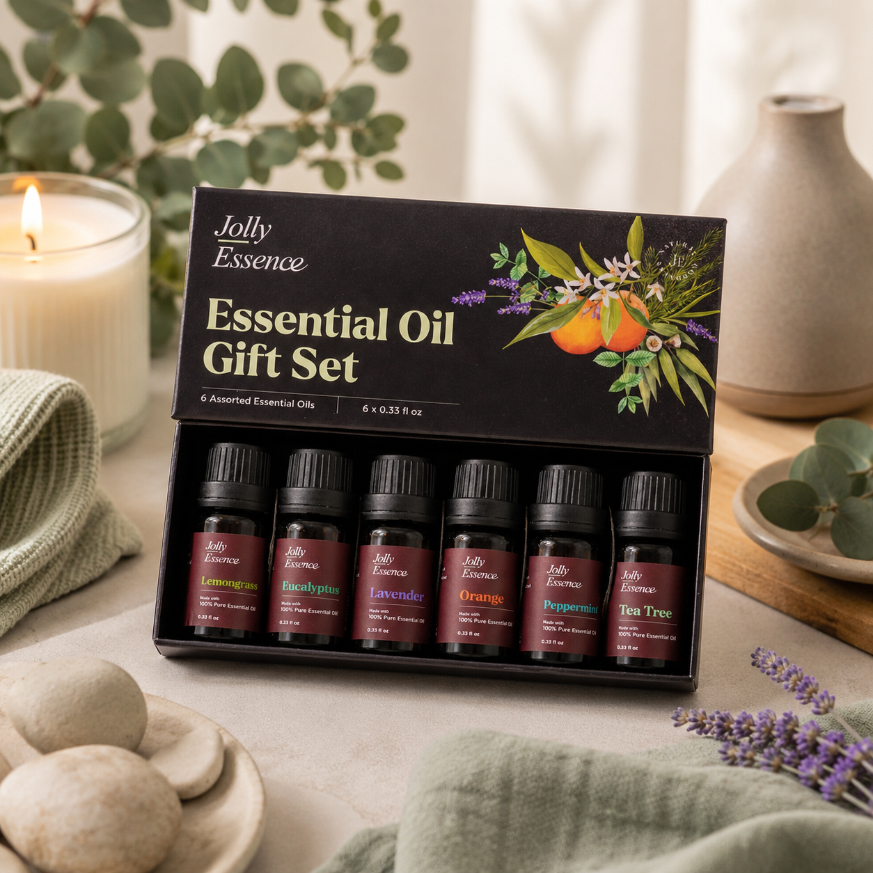 6-Piece Essential Oil Gift Set – Lavender & Aromatherapy